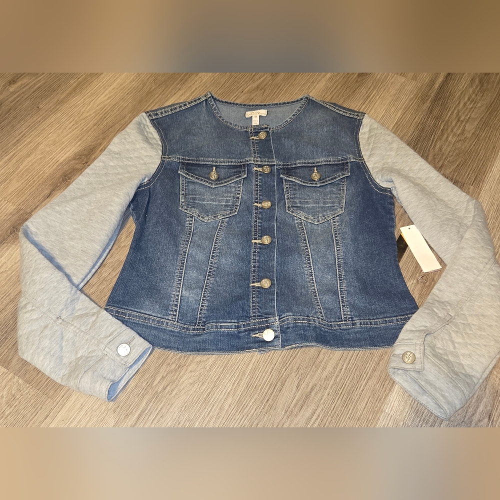 True Freedom Denim Jacket with Light Gray Sleeves